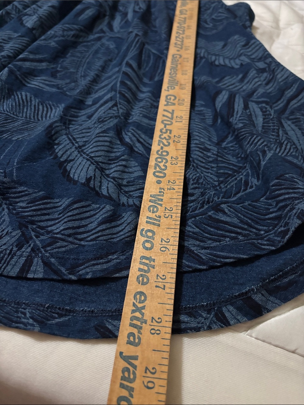 Cable & Gauge Blue Palm-Print Pleated Swing Tank - Picture 6 of 6
